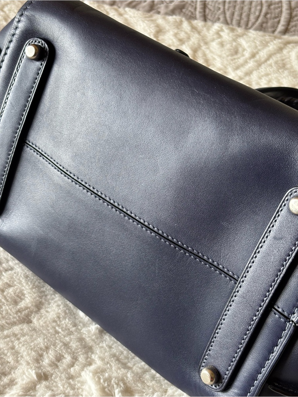 Coach Ace Satchel in Navy/Silver - Picture 7 of 16
